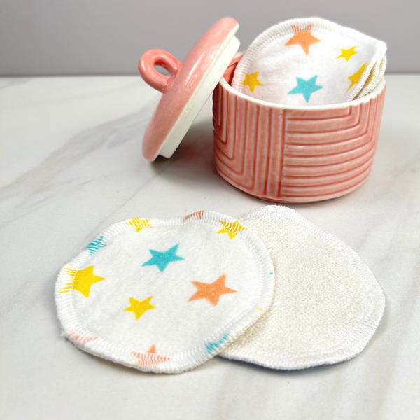 Eco Rounds, Washable Cotton Rounds, Eco-friendly and Reusable - Stars