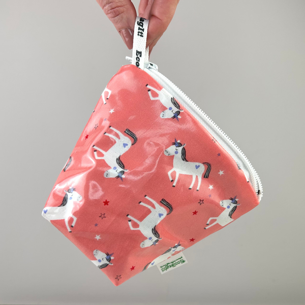 EcoBagit Food Storage Bag - Snack - Pink Unicorns