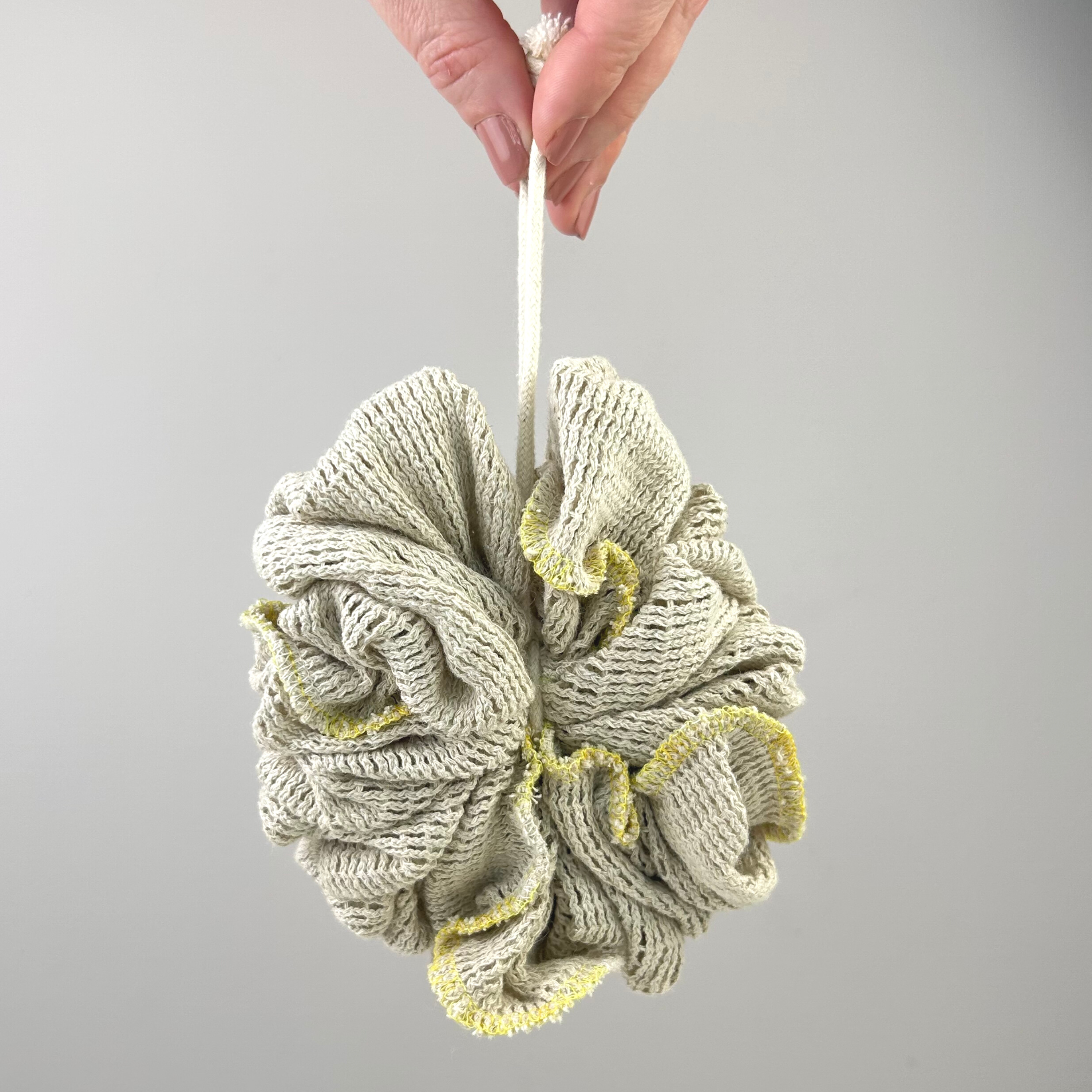 Eco Friendly Shower Pouf Washable Natural Plastic Free Yellow